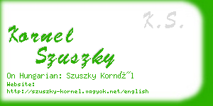 kornel szuszky business card